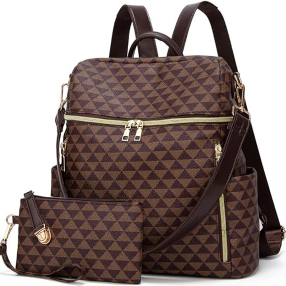 PU Leather Convertible Backpack Purse for Women, Travel Satchel Handbag - Picture 2 of 5